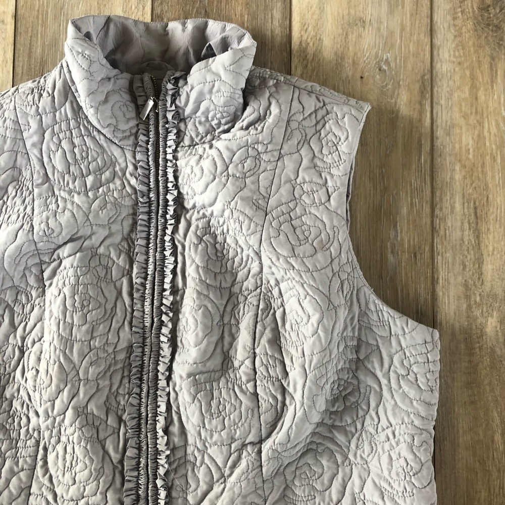 2x Charter Club Gray Vest zip up CUTE